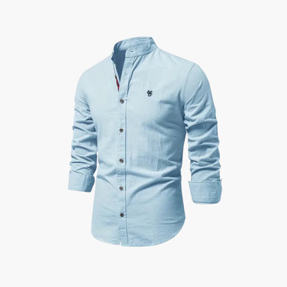 Weston | Men’s Long Sleeve Stand Collar Button-Front Shirt
