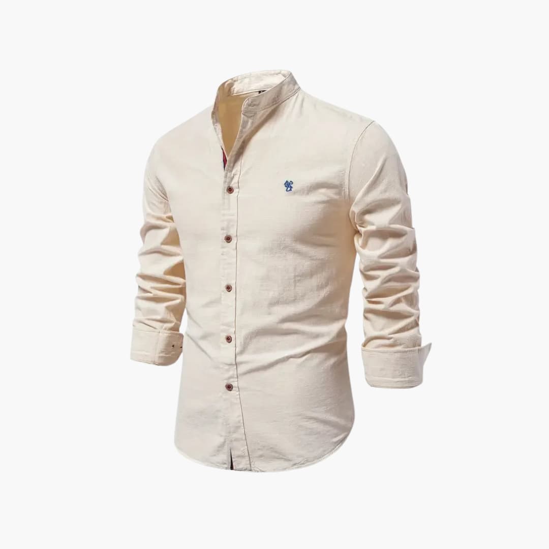 Weston | Men’s Long Sleeve Stand Collar Button-Front Shirt