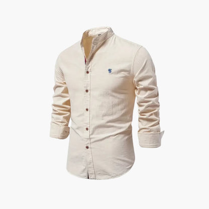 Weston | Men’s Long Sleeve Stand Collar Button-Front Shirt
