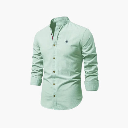 Weston | Men’s Long Sleeve Stand Collar Button-Front Shirt