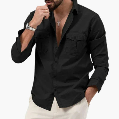 Colton | Men’s Long Sleeve Chest Pocket Button-Up Shirt