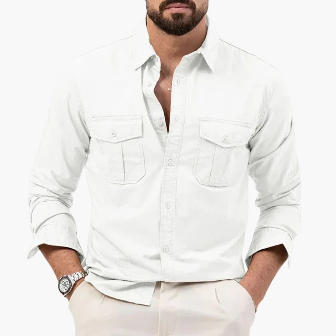 Colton | Men’s Long Sleeve Chest Pocket Button-Up Shirt
