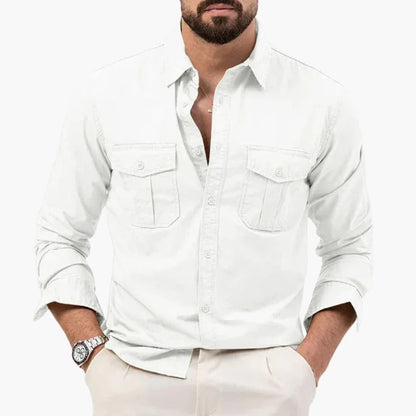Colton | Men’s Long Sleeve Chest Pocket Button-Up Shirt