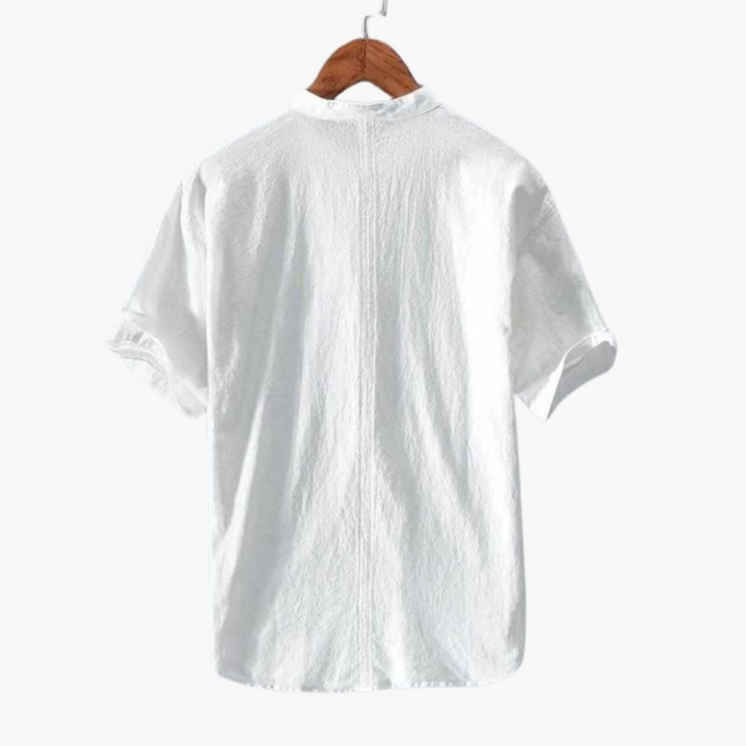 Harrison | Men’s Stand Collar Short Sleeve Button-Up Shirt