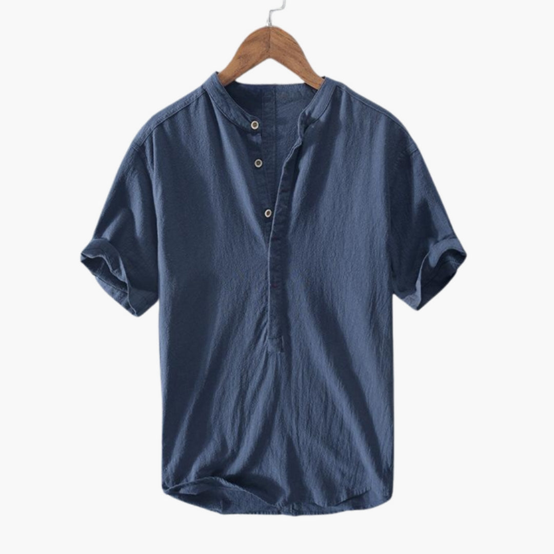 Harrison | Men’s Stand Collar Short Sleeve Button-Up Shirt