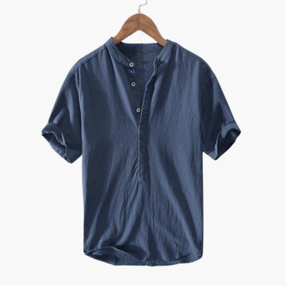 Harrison | Men’s Stand Collar Short Sleeve Button-Up Shirt