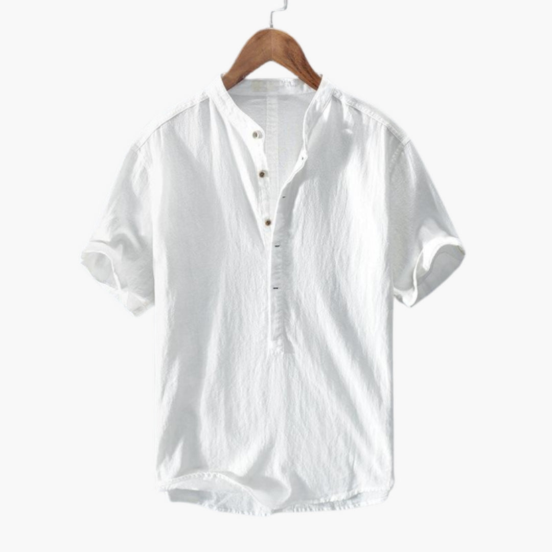 Harrison | Men’s Stand Collar Short Sleeve Button-Up Shirt