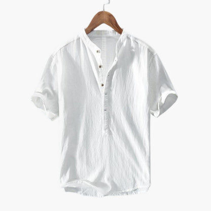 Harrison | Men’s Stand Collar Short Sleeve Button-Up Shirt