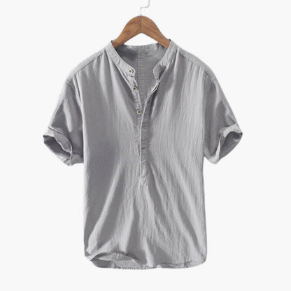 Harrison | Men’s Stand Collar Short Sleeve Button-Up Shirt