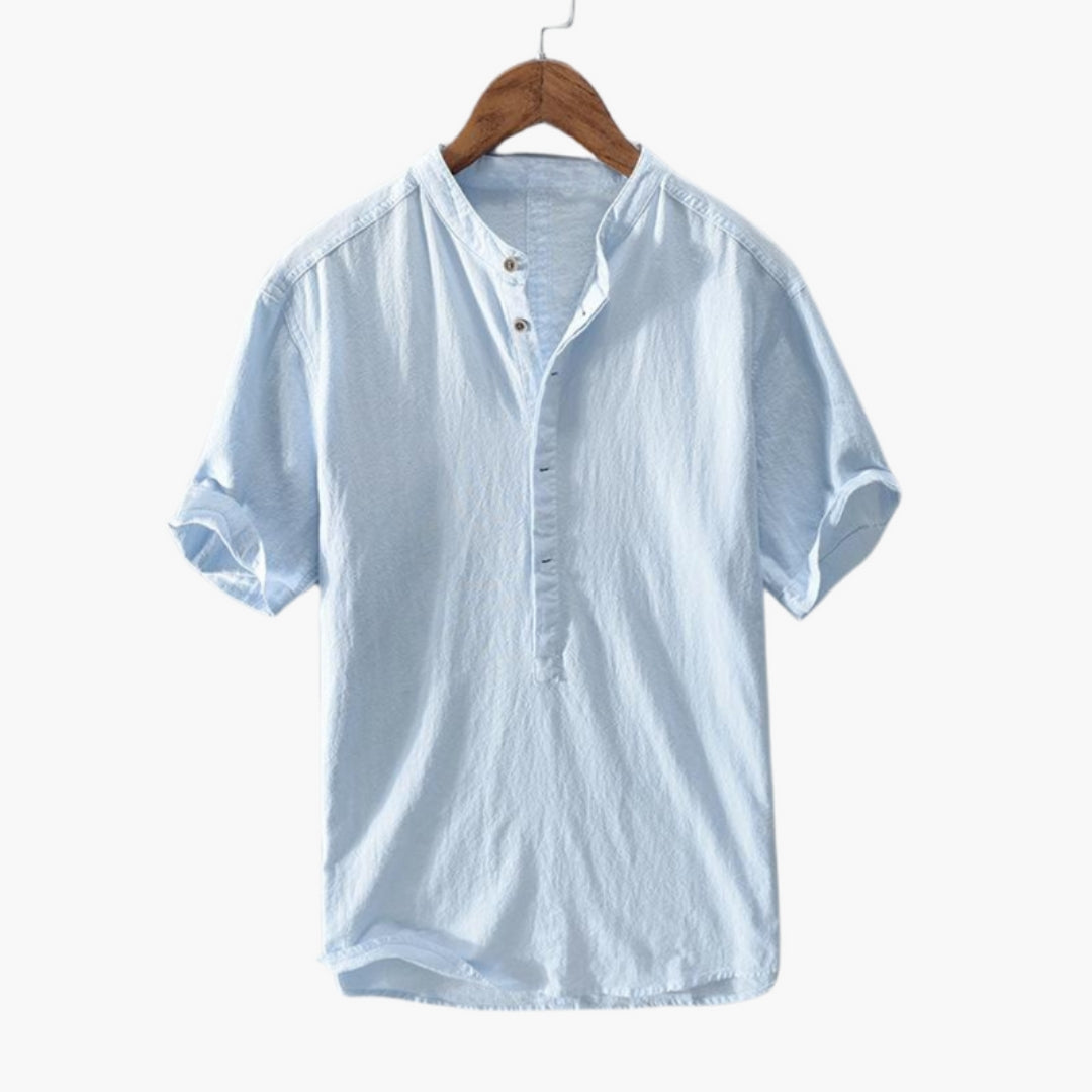 Harrison | Men’s Stand Collar Short Sleeve Button-Up Shirt