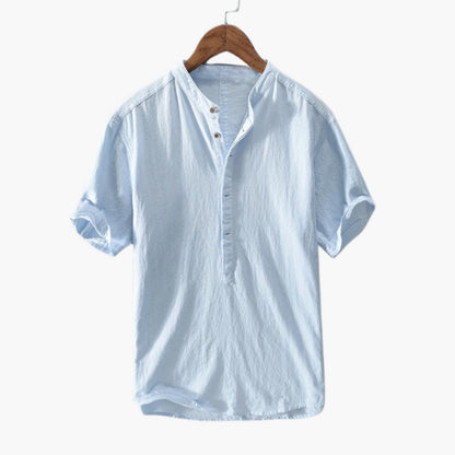 Harrison | Men’s Stand Collar Short Sleeve Button-Up Shirt