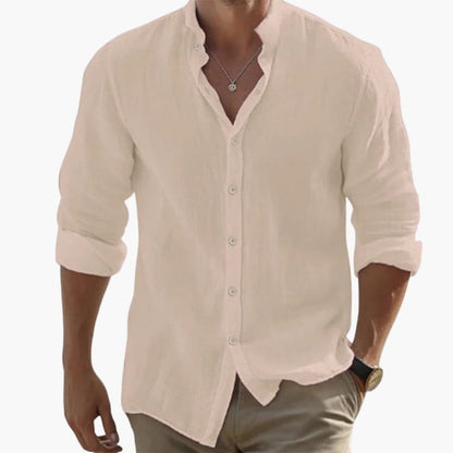 Wyatt | Men’s Stand Collar Button-Up Shirt