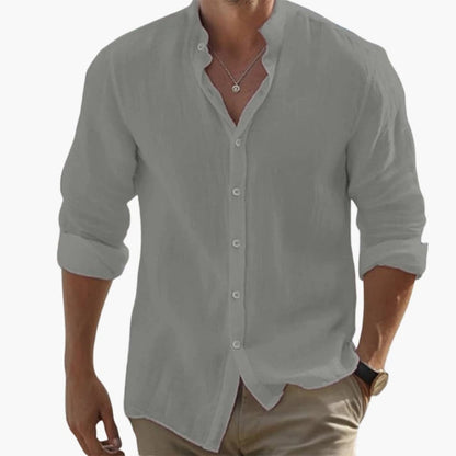 Wyatt | Men’s Stand Collar Button-Up Shirt