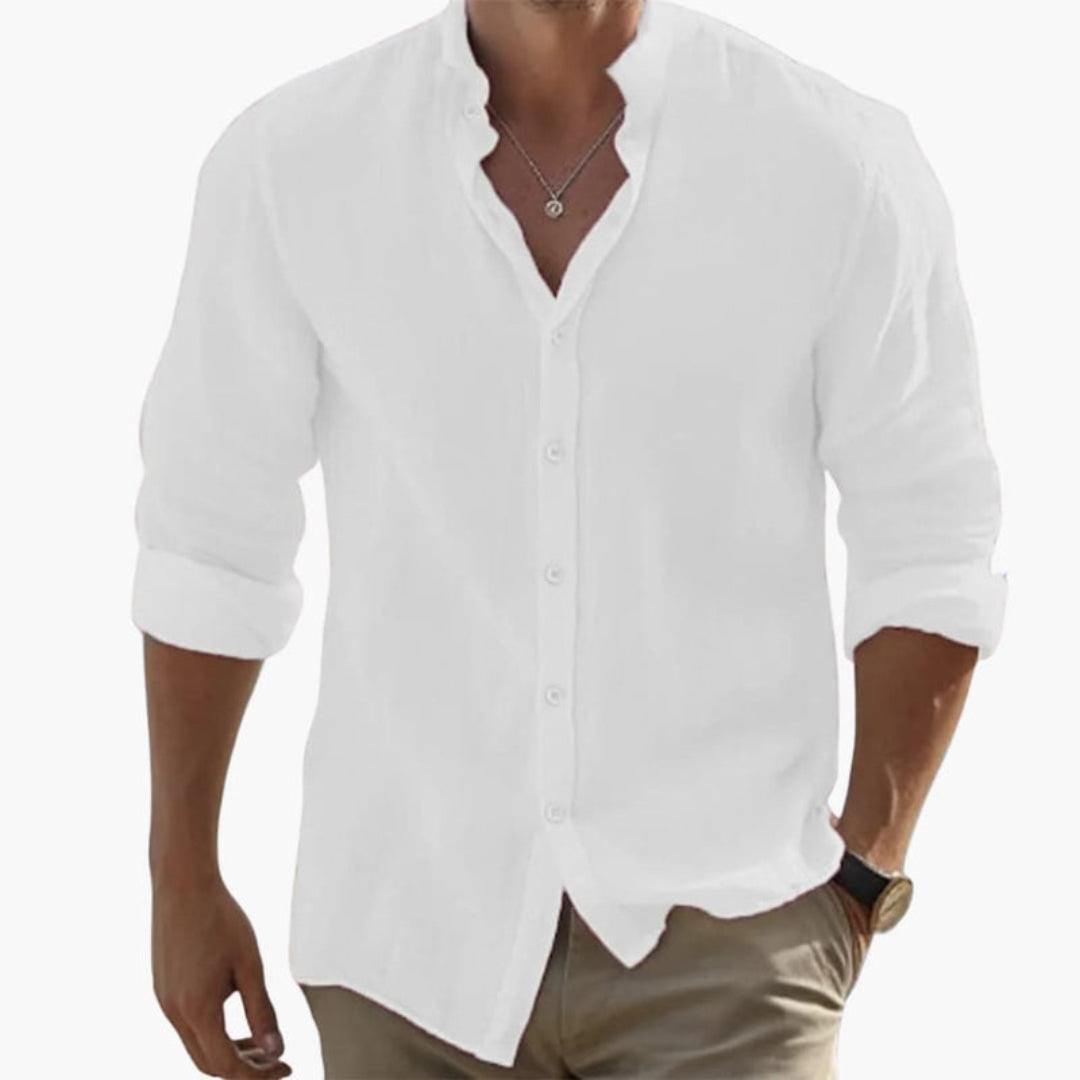 Wyatt | Men’s Stand Collar Button-Up Shirt