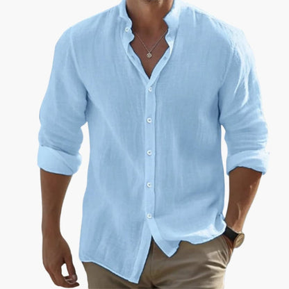 Wyatt | Men’s Stand Collar Button-Up Shirt