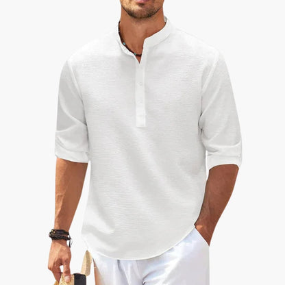 Gideon | Men’s Tunisian Collar Three-Quarter Sleeve Shirt