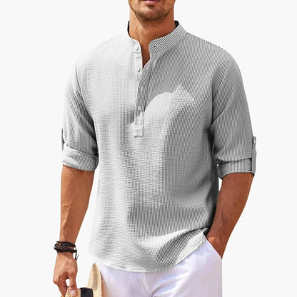 Gideon | Men’s Tunisian Collar Three-Quarter Sleeve Shirt
