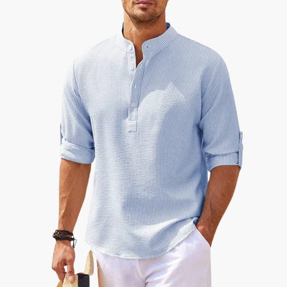 Gideon | Men’s Tunisian Collar Three-Quarter Sleeve Shirt