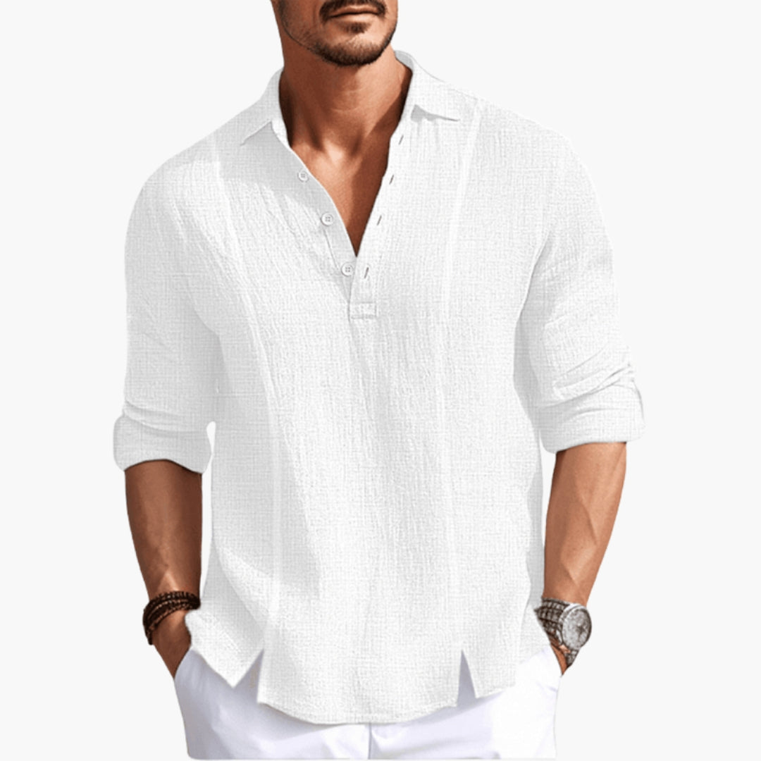 Declan | Men’s V-Neck Button Placket Shirt