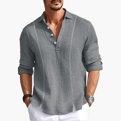 Declan | Men’s V-Neck Button Placket Shirt
