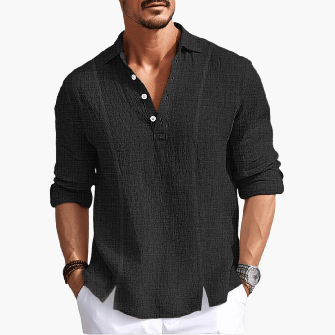 Declan | Men’s V-Neck Button Placket Shirt