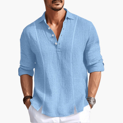 Declan | Men’s V-Neck Button Placket Shirt