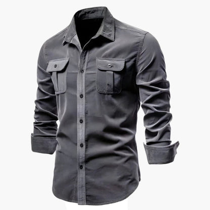 Carter | Men’s Long Sleeve Dual Chest Pocket Button-Up Shirt