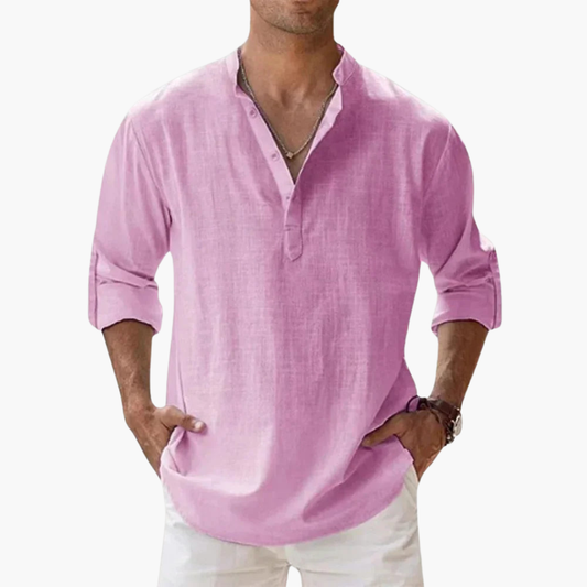 Rhett | Men’s V-Neck Button Placket Pullover Shirt
