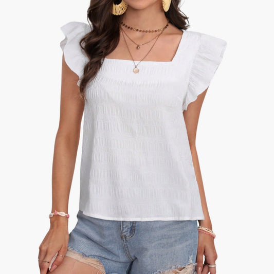 Lacey | Women’s Square Neck Ruffle Sleeve Blouse