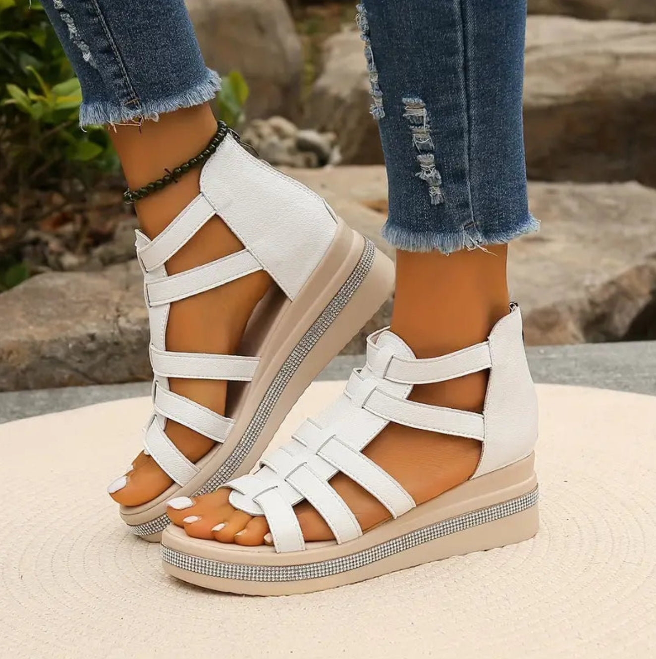 Skylar | Women’s Elegant Wedge Sandals with Strappy Design