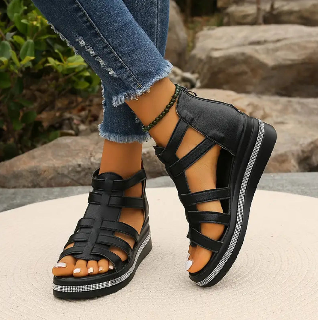 Skylar | Women’s Elegant Wedge Sandals with Strappy Design