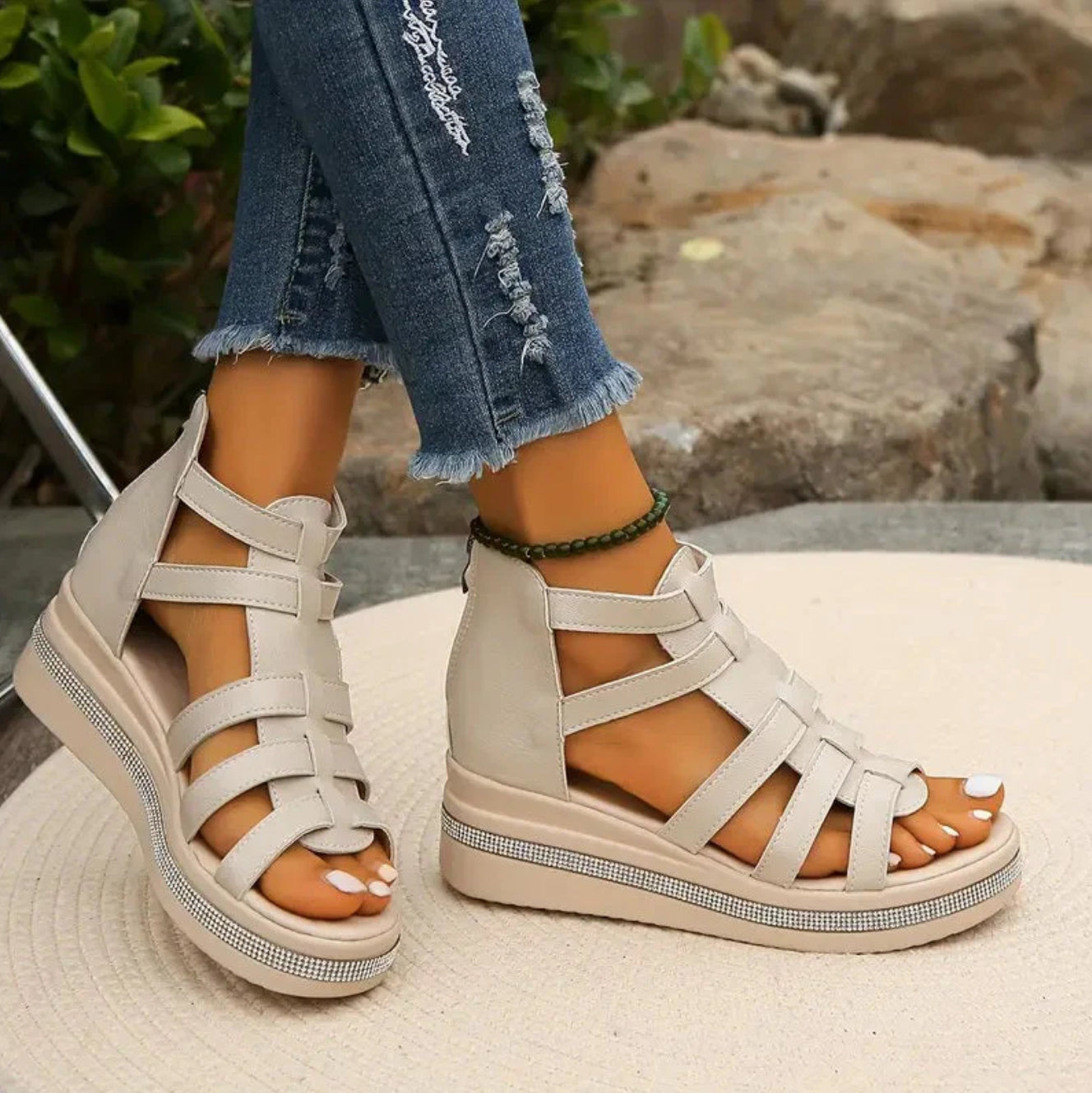Skylar | Women’s Elegant Wedge Sandals with Strappy Design