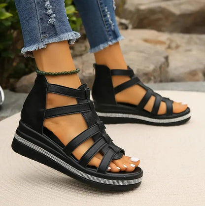 Skylar | Women’s Elegant Wedge Sandals with Strappy Design