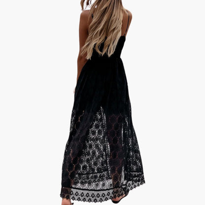 Araminta | Women’s V-Neck Lace Overlay Jumpsuit