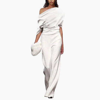 Ottavia | Women’s Asymmetrical Neckline Wide-Leg Jumpsuit