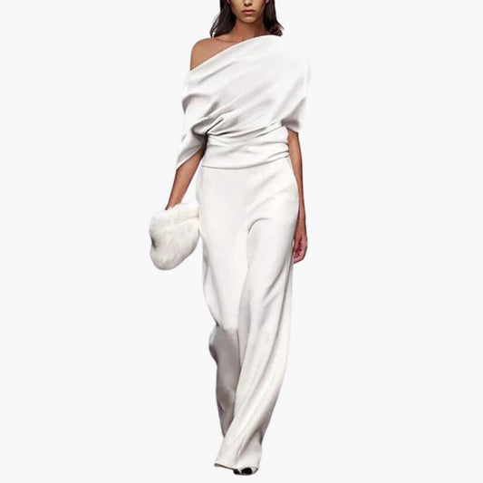 Ottavia | Women’s Asymmetrical Neckline Wide-Leg Jumpsuit