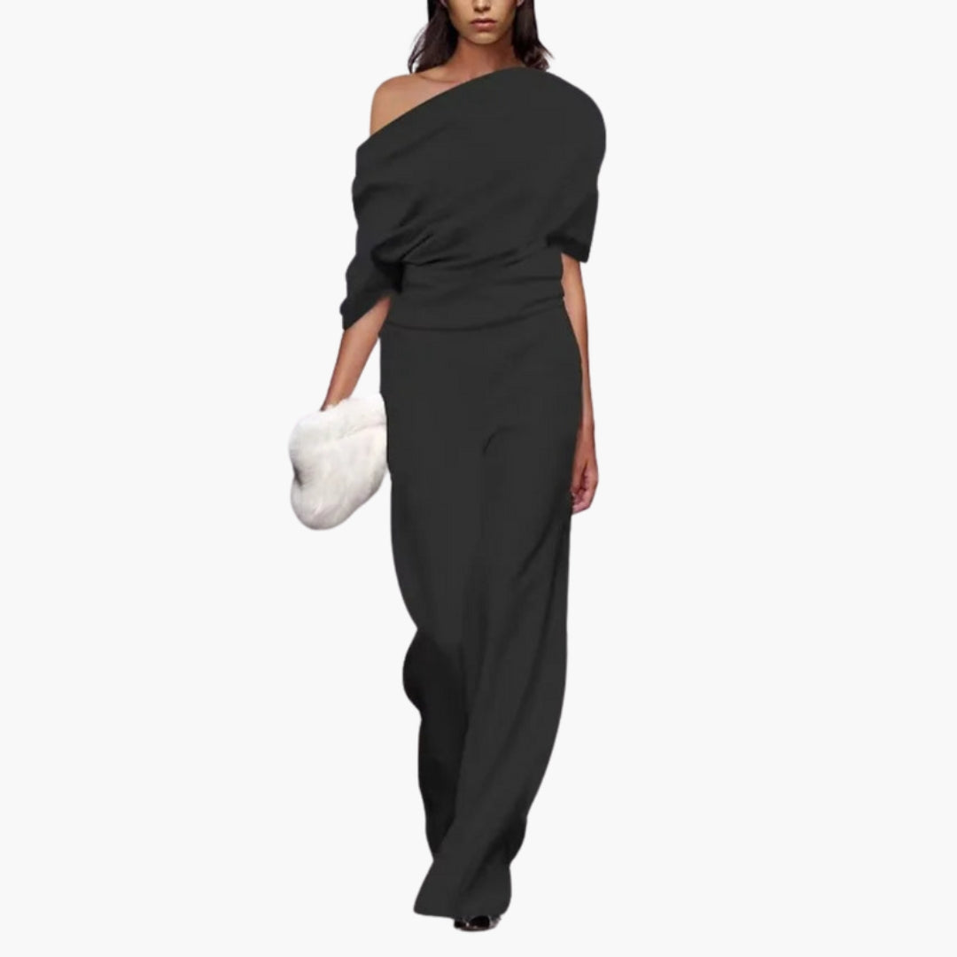 Ottavia | Women’s Asymmetrical Neckline Wide-Leg Jumpsuit