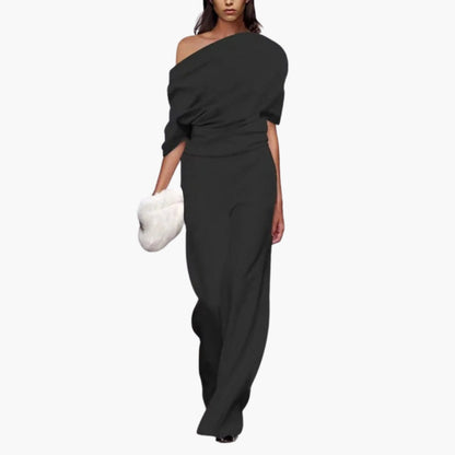 Ottavia | Women’s Asymmetrical Neckline Wide-Leg Jumpsuit