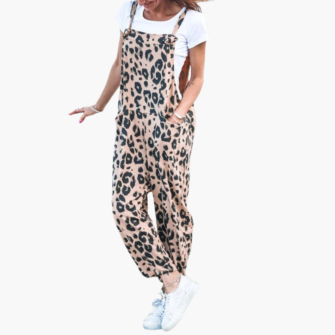 Tina | Women’s Strappy Textured Print Jumpsuit