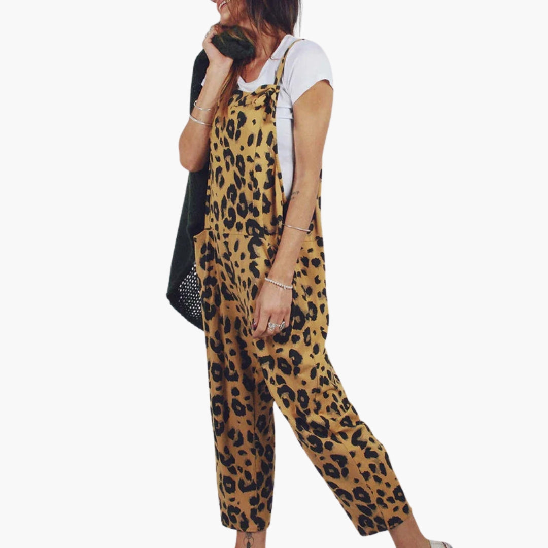 Tina | Women’s Strappy Textured Print Jumpsuit