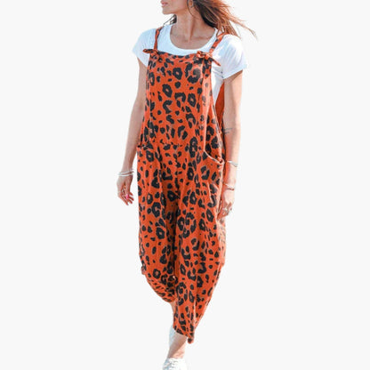 Tina | Women’s Strappy Textured Print Jumpsuit