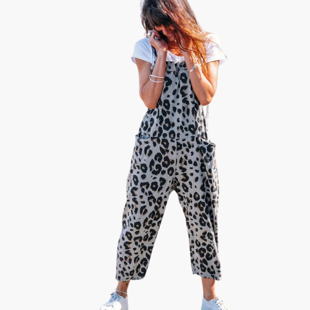 Tina | Women’s Strappy Textured Print Jumpsuit