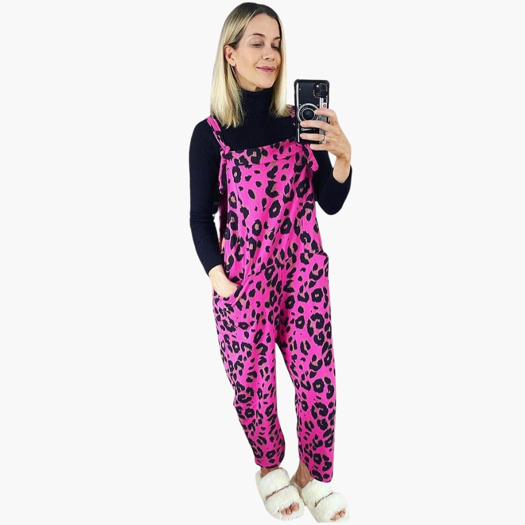 Tina | Women’s Strappy Textured Print Jumpsuit