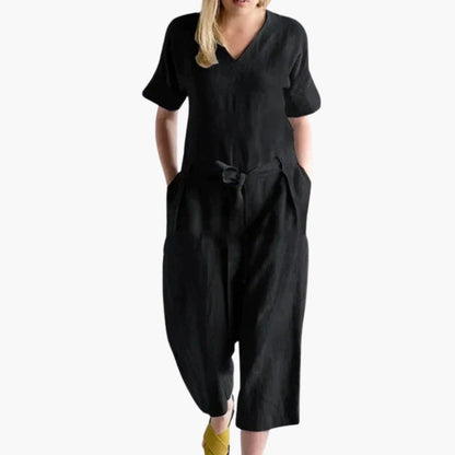 Rosalind | Women’s V-Neck Waist-Tie Relaxed Jumpsuit