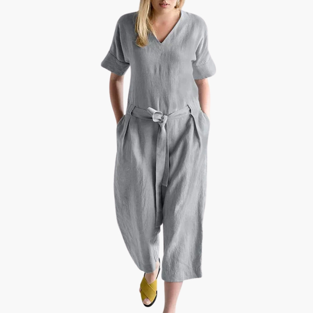 Rosalind | Women’s V-Neck Waist-Tie Relaxed Jumpsuit
