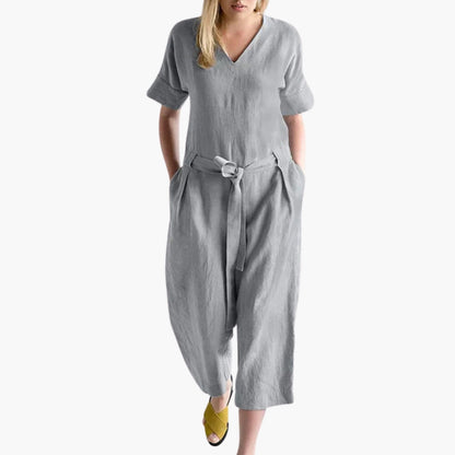 Rosalind | Women’s V-Neck Waist-Tie Relaxed Jumpsuit