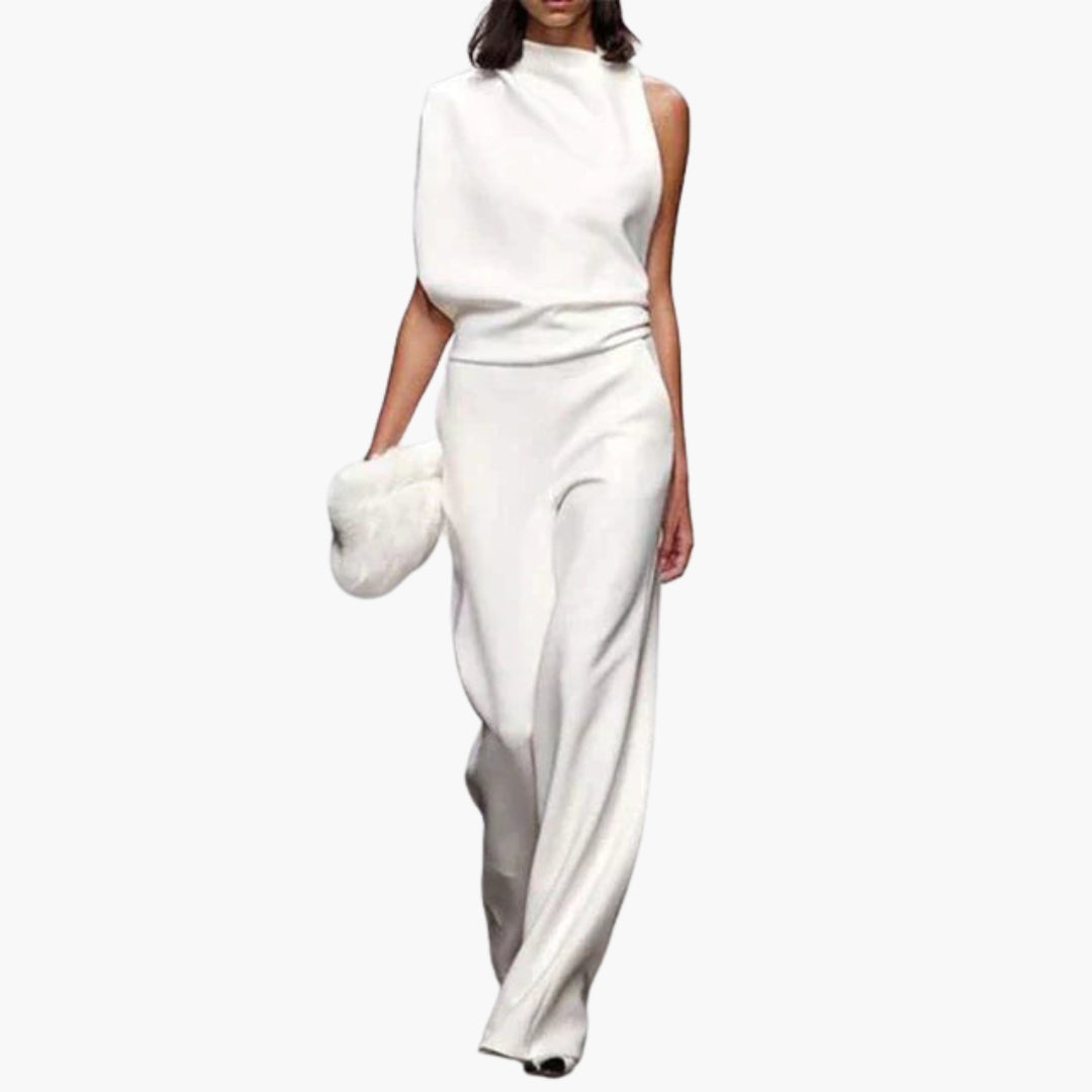 Ginny | Women’s High Collar Wide-Leg Jumpsuit