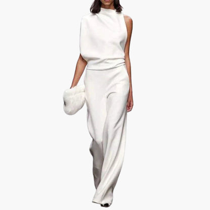 Ginny | Women’s High Collar Wide-Leg Jumpsuit