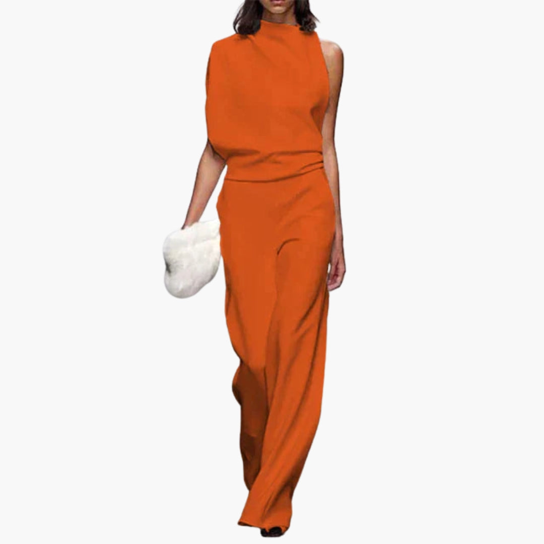 Ginny | Women’s High Collar Wide-Leg Jumpsuit