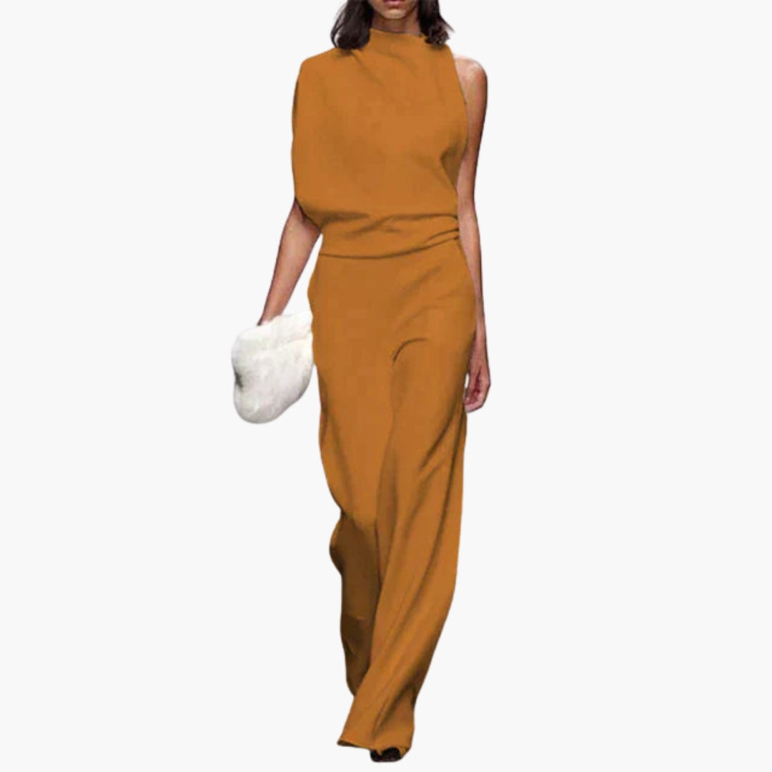Ginny | Women’s High Collar Wide-Leg Jumpsuit